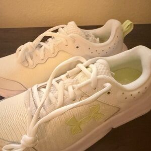 Under Armour White and  Bright Yellow Athletic Shoes